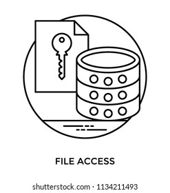 Database with the keysign describing the file access concept 