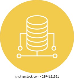 Database line circle icon vector image. Can also be used for web apps, mobile apps and print media.