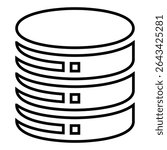database line icon design. database thin black outline symbol vector illustration. editable stroke icon on transparent background.