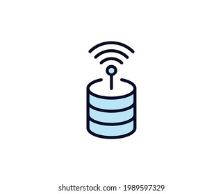 Database line icon. High quality outline symbol for web design or mobile app. Thin line sign for design logo. Color outline pictogram on white background