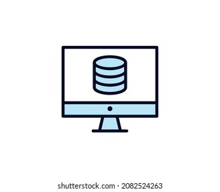 Database line icon. High quality outline symbol for web design or mobile app. Thin line sign for design logo. Color outline pictogram on white background
