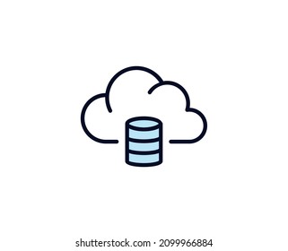 Database line icon. High quality outline symbol for web design or mobile app. Thin line sign for design logo. Color outline pictogram on white background