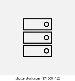 Database line icon. Server and storage, hosting symbol. logo. Outline design editable stroke. For yuor design. Stock - Vector illustration
