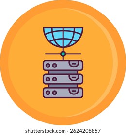 Design de ícone de vetor de linha de banco de dados