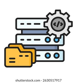 Datenbank-Symbol für lineare Farbe. Einfaches Vektorsymbol-Design im linearen Farbstil. Bearbeitbares Vektorformat