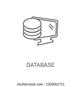 Database linear icon. Database concept stroke symbol design. Thin graphic elements vector illustration, outline pattern on a white background, eps 10.