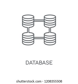 Database linear icon. Database concept stroke symbol design. Thin graphic elements vector illustration, outline pattern on a white background, eps 10.
