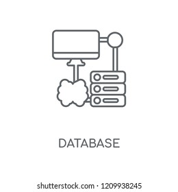 Database linear icon. Database concept stroke symbol design. Thin graphic elements vector illustration, outline pattern on a white background, eps 10.