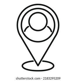 Database location icon outline vector. Crm data. Client system