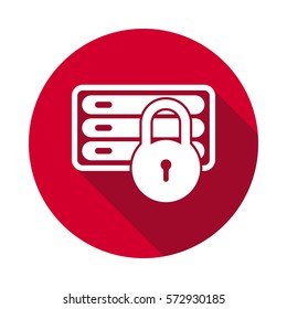 Database lock flat icon