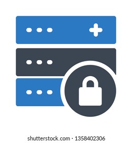 database lock glyph double color