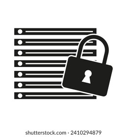 Database, lock icon. Element of Cyber and Security icon. Vector illustration. EPS 10.