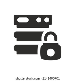 Database lock icon on white background