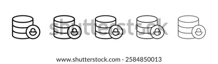 Database lock icon Vector logo sign