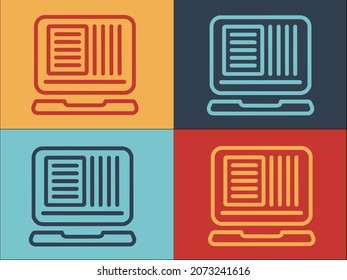 Database Locked Loaptop Logo Template, Simple Flat Icon of laptop,lock,database