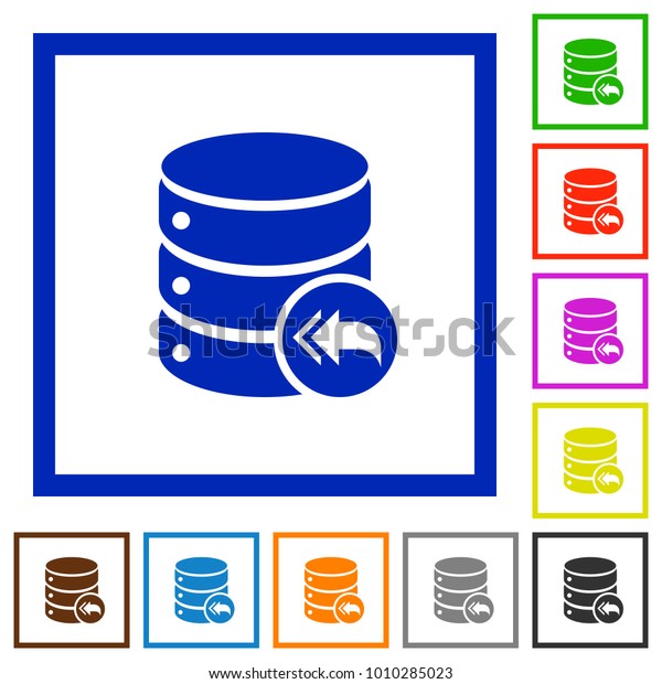 Database Loopback Flat Color Icons Square Stock Vector Royalty Free