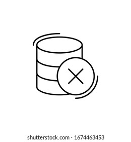 Database, lost, networking icon. Simple line, outline vector elements of storage and cloud icons for ui and ux, website or mobile application