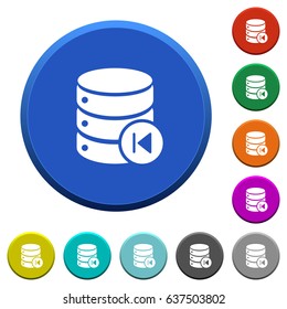 Database macro prev round color beveled buttons with smooth surfaces and flat white icons