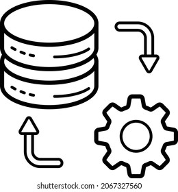 Database Maintenance Concept, IT operations analytics Vector Icon Design, Big data Symbol, Business intelligence Sign,Web hosting and Data Center Stock Illustration