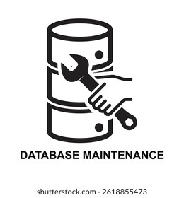 Database maintenance icon isolated on background vector illustration.