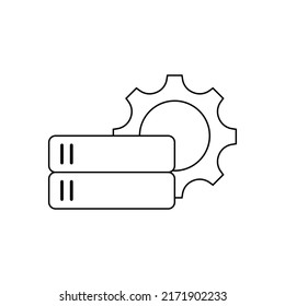 Diseño de icono de administración de bases de datos aislado en fondo blanco