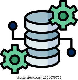 Database Management Icon Lineal Color Vector Illustration