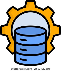 Database Management Icon Lineal Color Vector Illustration