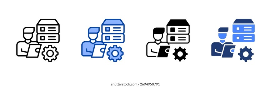Ícone de Gerenciamento de Banco de Dados definir coleção de vários estilos