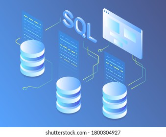 Database Management System Isometric Vector Concept Stock Vector 