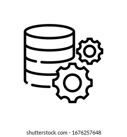 Database Management Vector illustration. Cloud Computing 
Line icon.
