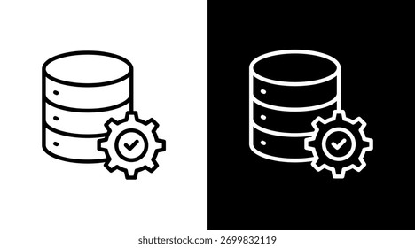 Entwurf eines weißen Symbolsatzes für die Datenbankverwaltung