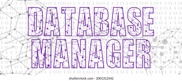 Database manager text. Lines with dots connected style