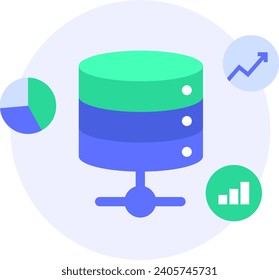 database marketing modern icon clipart illustration