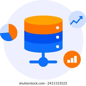 database marketing modern icon clipart illustration