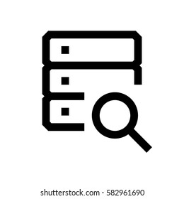 Database mini line, icon, background and graphic. The icon is black and white, linear  flat, vector, pixel perfect, minimal, suitable for web and print. 