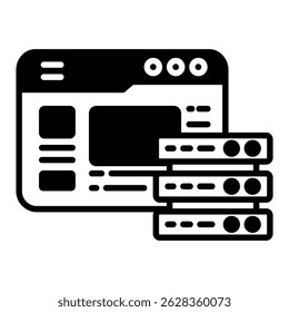 Database mixed glyph icon. Simple vector icon design in glyph style. Editable vector format