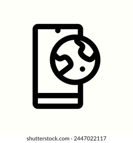database, mobile internet icon, isolated icon in light background, perfect for website, blog, logo, graphic design, social media, UI, mobile app