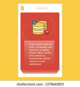 Database mobile vertical banner design design. Vector