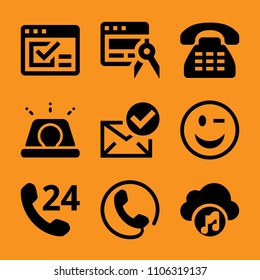 database, mobile, wide, correspondence, alert and mobility icon vector set. Flat vector design with filled icons. Designed for web and software interfaces