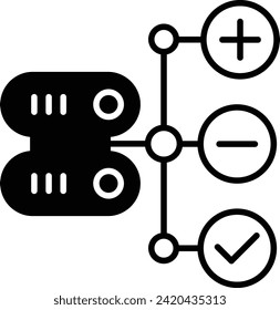 Database modification solid glyph vector illustration