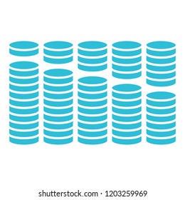 Database or money icon, Server Isolated Flat Web Mobile Icon, different value, high. vector illustration.
