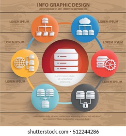 Database and network concept design,vector