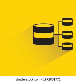 database network diagram on yellow background