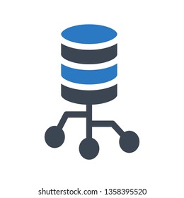 database network glyph double color