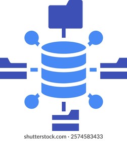 Database Network Icon Mixed Vector Illustration
