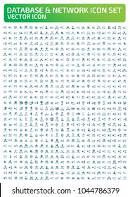 Database and network icon set vector