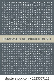 Database and network icon set vector design