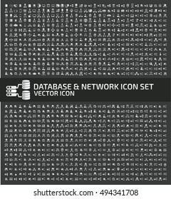 Database and network icon set,clean vector