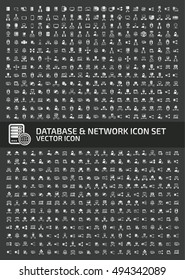Database and network icon set,clean vector