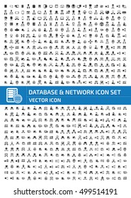 Database and network icon set,clean vector